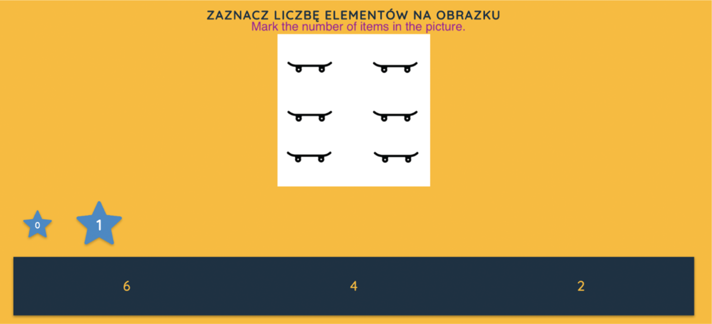 Figure 1: Screen from mathematics game [7].