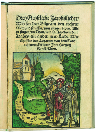 Abb. 1:  Titelblatt einer Flugschrift mit Pilgerliedern (Nürnberg 1541), SBB-PK, Hymn. 251 R. 
