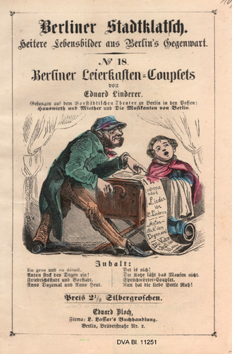 Abb. 3:  Berliner Leierkasten-Couplets (ca. 1801), ZPKM Freiburg im Breisgau, Bl. 11251. 