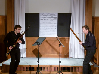 Abb. 1:  Konzert mit dem Satyros-Fagottduo am 17.1.2012 im Berlin-Saal der ZLB. 