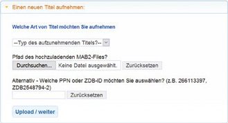 Abb. 1: Import der MAB-Daten.