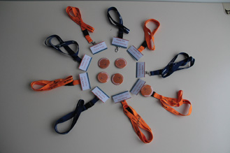 Abb. 1: Y. Trapp: auffälliges Schlüsselband mit Namensschild.