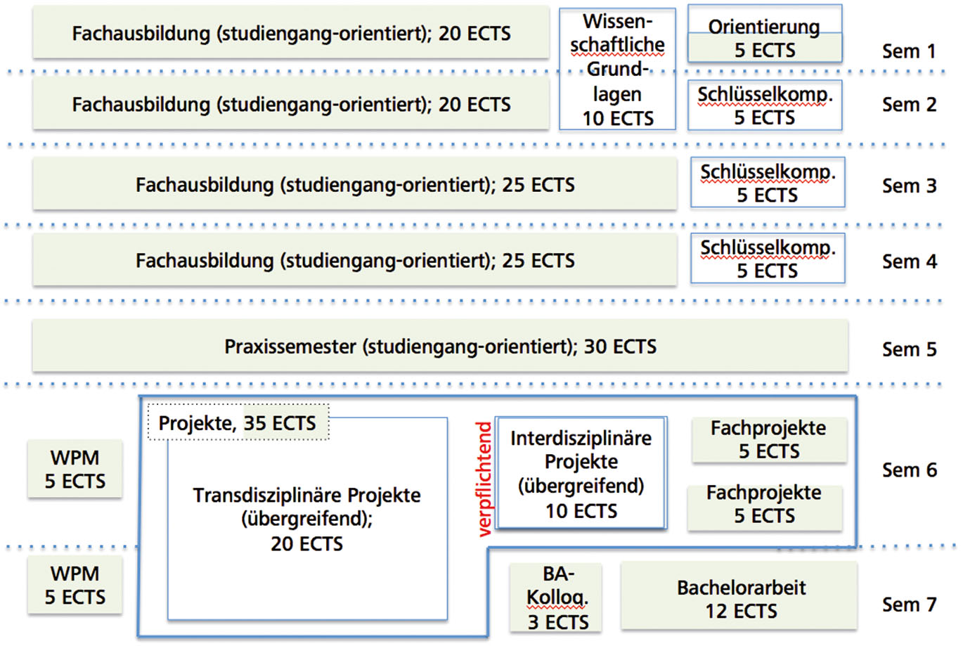Abb. 2:  
					Detaildarstellung des neuen Studienmodells.
				