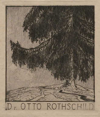 Abb. 6: Exlibris von Otto Rothschild (WLB Stuttgart: 66/81519–2).