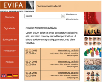 Abb. 2–4: Seminarentwürfe zu möglichen Layouts der Startseite.