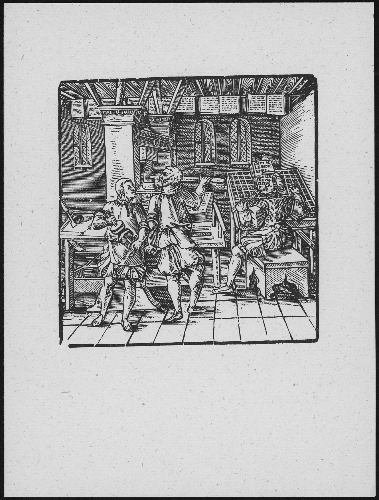 Abb. 4: Frühneuzeitliche Druckerwerkstatt.