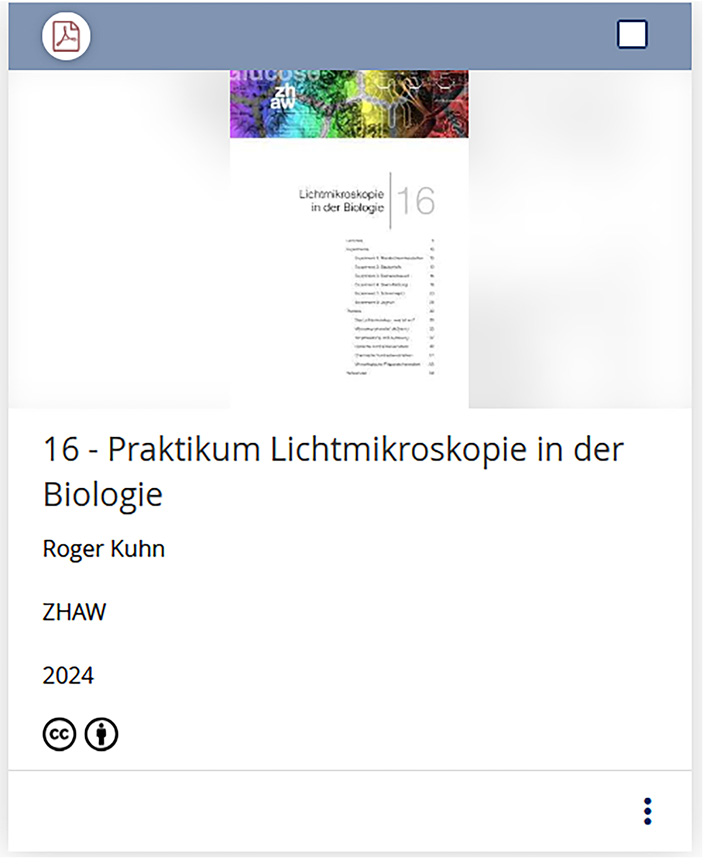 Abb. 1: Kacheldarstellung einer Lernressource auf der Sucheroberfläche.