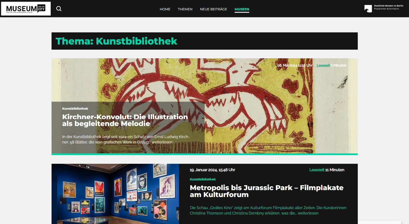 Abb. 1: Museum and the City – Blog der Staatlichen Museen zu Berlin – Kunstbibliothek.