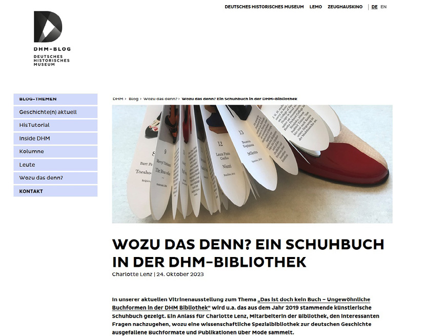 Abb. 5: Einer von mehreren Beiträgen vom Bibliotheksteam auf dem DHM-Blog.
