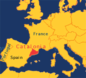 Map 1: Catalonia, Spain and Europe.