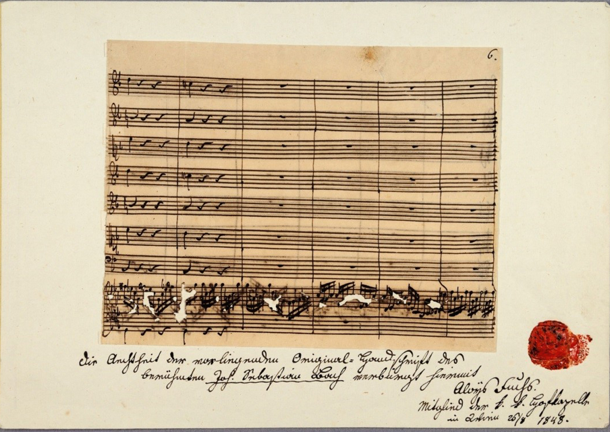 Abb. 1 Johann Sebastian Bach, Kantate „Ich habe meine Zuversicht“, autografes Fragment, S-Sfm, Ms. Nr. 239