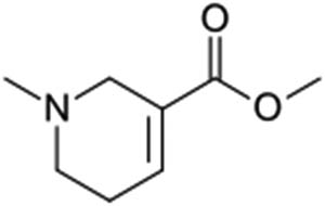 Figure 1 
               Chemical structure of arecoline, the principal alkaloid in the areca nut.
            