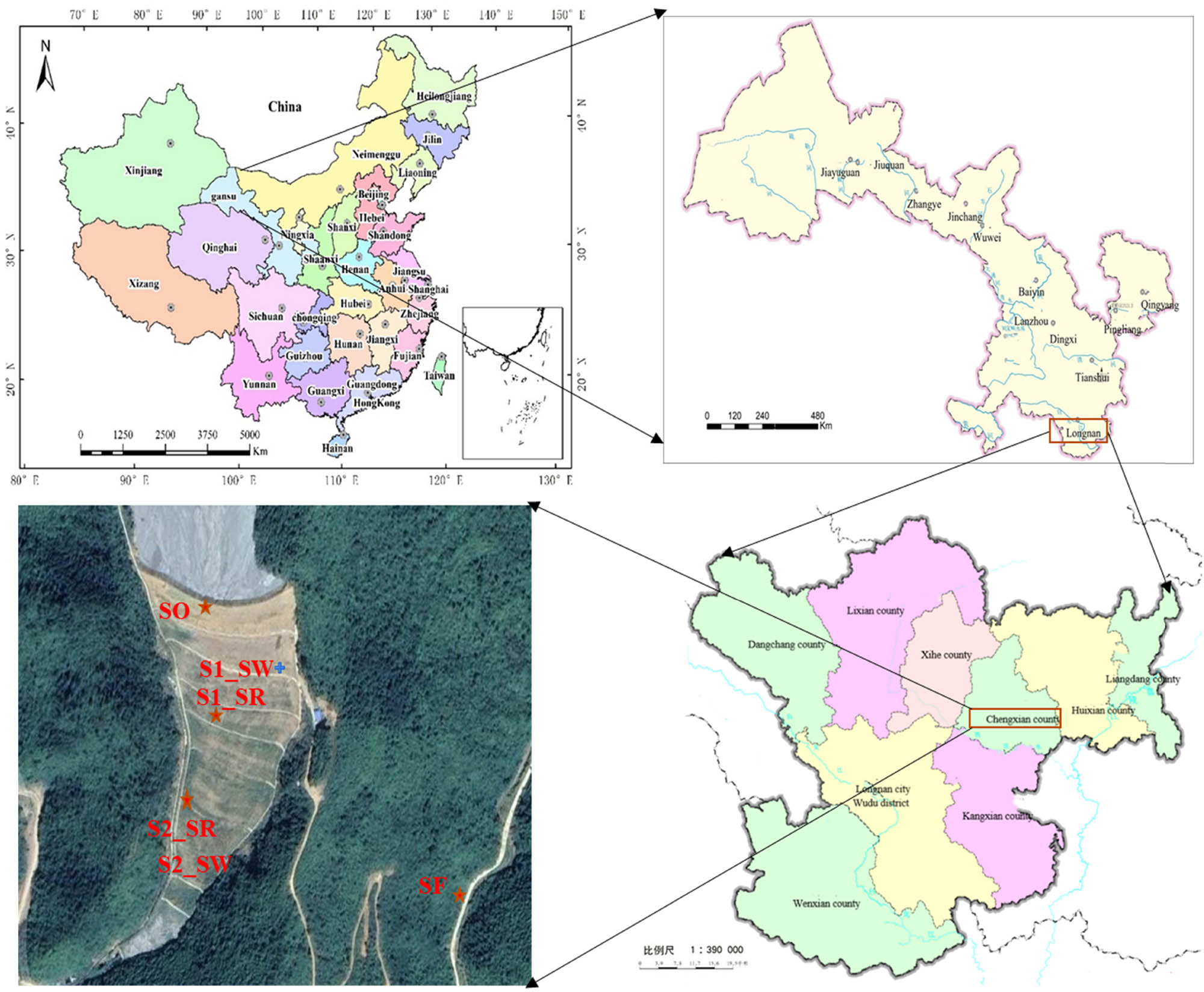 Figure 1
Distribution of sample area and sampling points.