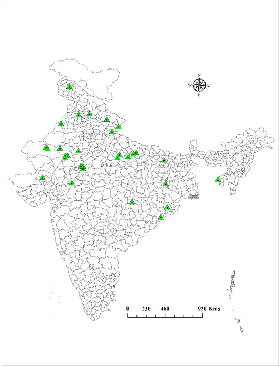 Figure 1
DIVA-GIS mapping of N. sativa L. genotypes and elite varieties collection sites used in the study.