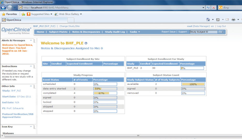 Figure 6 Example of an OpenClinica eCRF form.