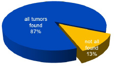 Figure 6 Seven out of eight subjects found all the artificial tumor lumps hidden within the hepatic specimen. Only one test person missed one of the inclusions.