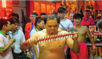 Figure 4: Drawing blood to add efficacy thus rendering material objects sacred.