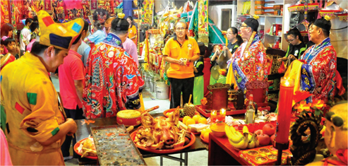 Figure 9: Showing gratitude and respect at the Jade Emperor’s altar.