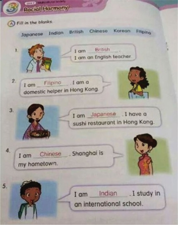 Figure 1: Living in Hong Kong, book 6, new general studies P3 textbook (Educational publishing house ltd).