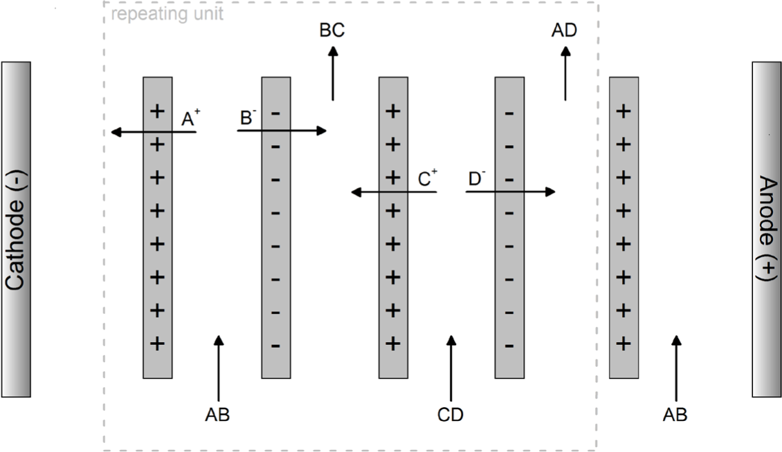 Figure 4 Schematic representation of metathesis-electrodialysis.