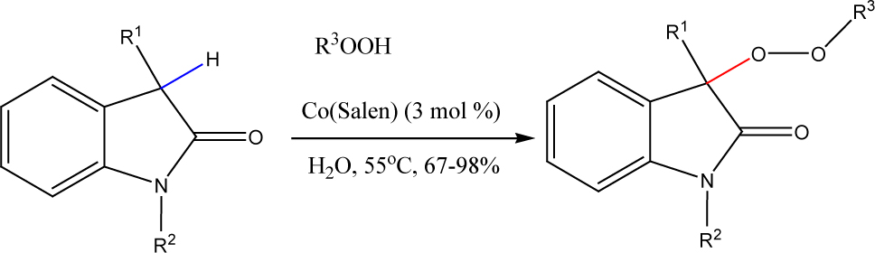 Scheme 2 Cobalt-catalyzed peroxidation of 2-oxindoles with hydroperoxides [12].