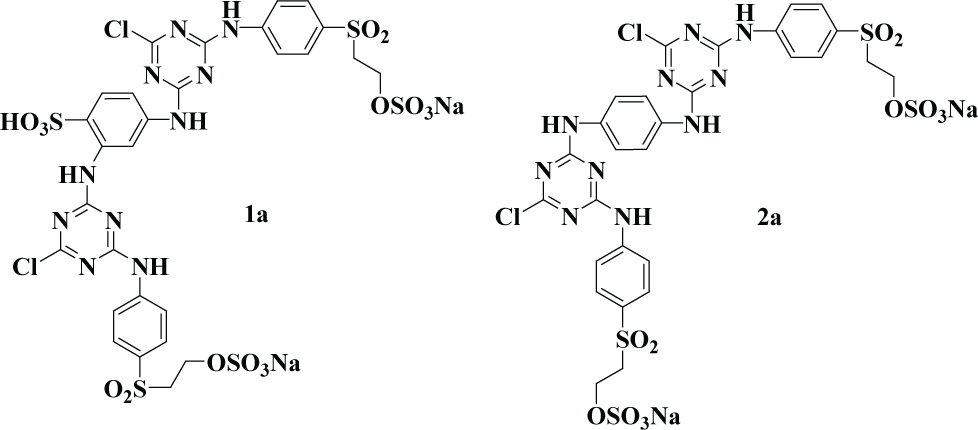 Figure 1 Structures of UV absorbers (1a-2a) selected for degradation.