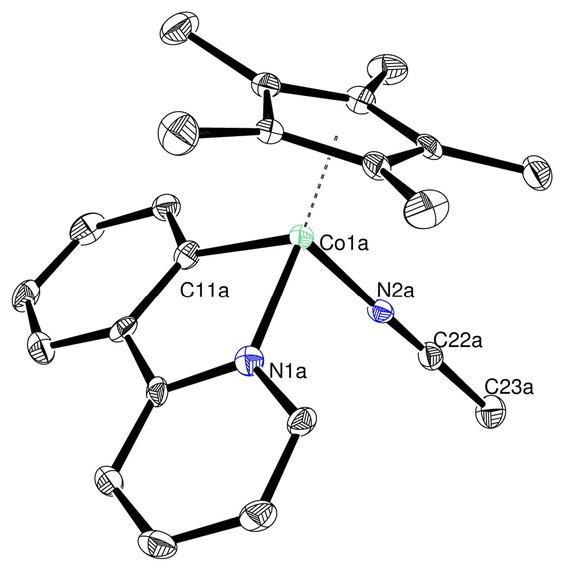 Figure 4.3. ORTEP structure of the catalyst resting state Co-LIV. Adapted from [106].