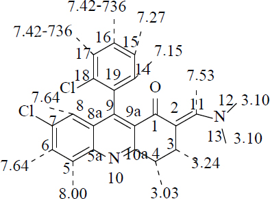 Figure 1 Summary of Proton d Values of 3c.
