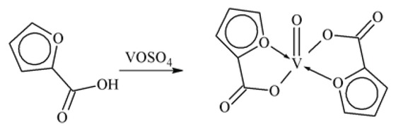 Scheme 8 Bis-(α-furancarboxylato)oxovanadium (IV) complex.