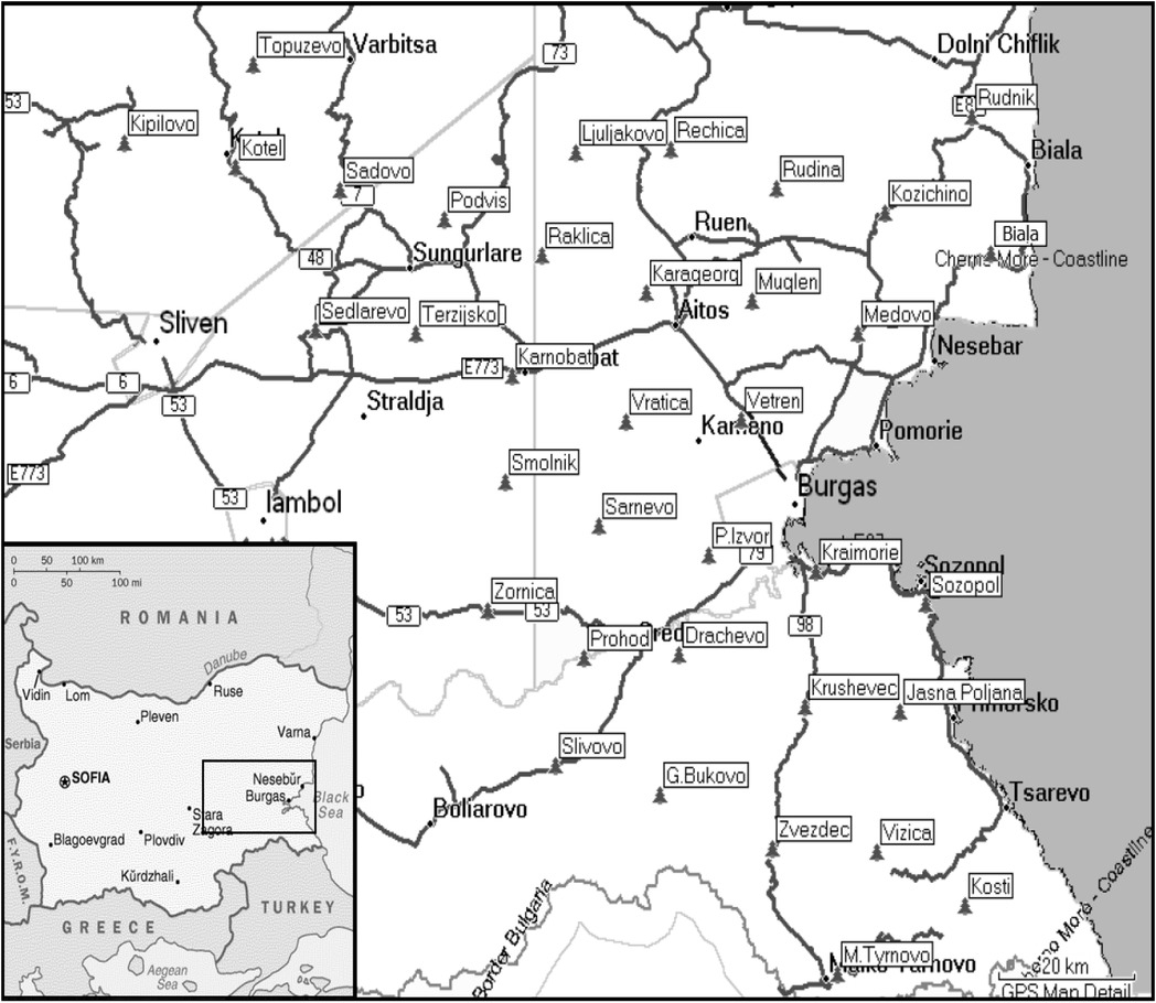 Figure 1 Sampling site locations.