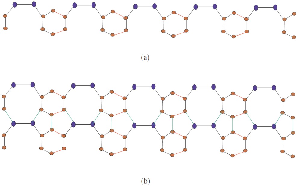 Figure 7 2 dimensional structure of SiC3-III[n,m], (a) SiC3-III[5,1], (b) SiC3-III[5,2].