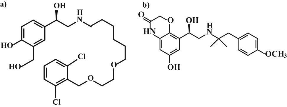 Figure 14 Chemical structure of (a) vilanterol and (b) olodaterol.