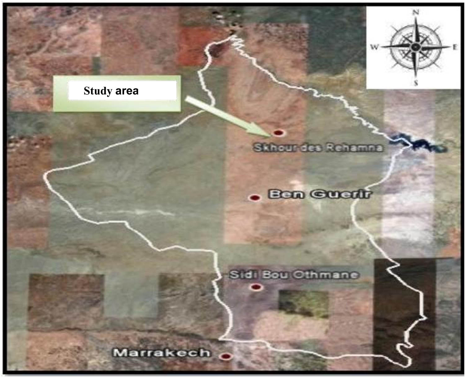 Figure 1 Geographical location of the study area (Skhour Rhamna).