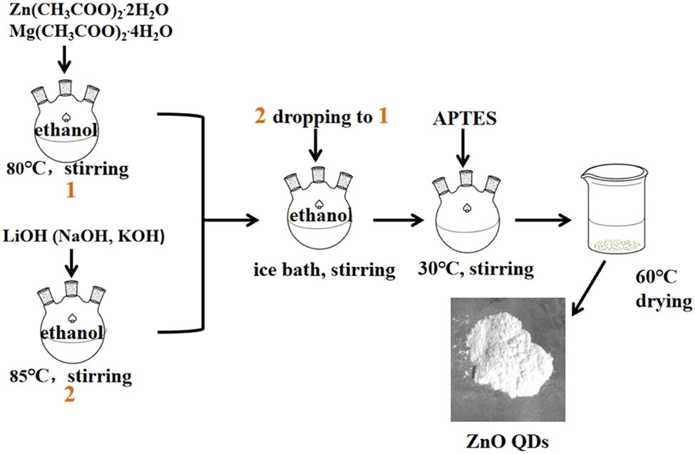 Figure 1
A typical routing of preparing ZnO QDs by the sol–gel method.