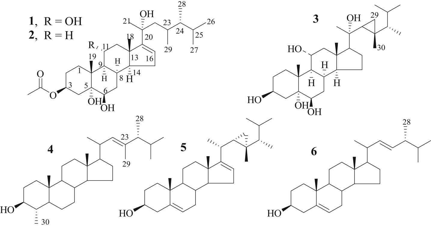 Figure 1
Chemical structures of compounds 1–6.