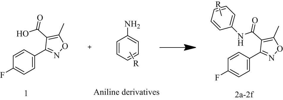 Scheme 1
1+ aniline derivatives stirred in 16 mL DCM, then DMAP and EDC were added under inert gas and stirred for 24–48 h.