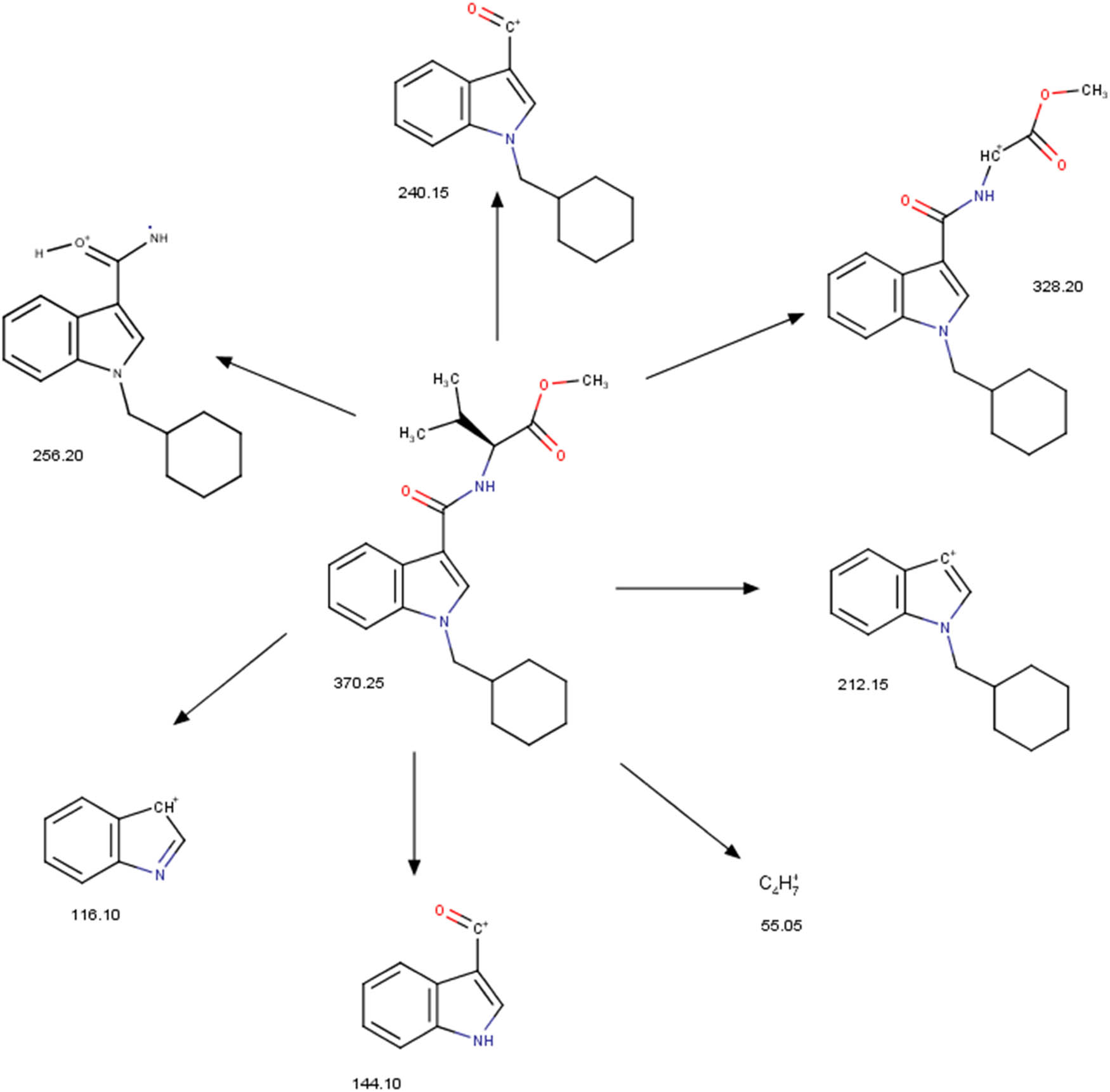 Figure 3
Fragmentation pattern of MMB-CHMICA.