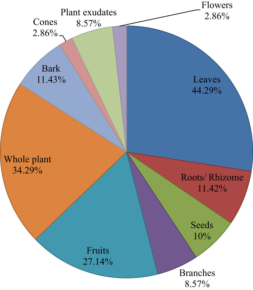 Figure 4
Percentages of plant parts used.
