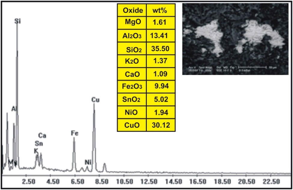 Figure 15
ESEM-EDX analysis of copper minerals in basalt dike at Wadi Geba.