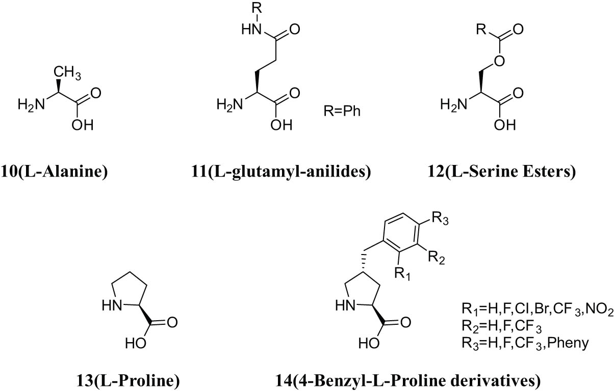 Figure 6 
                     Structures of compounds 10–14.
                     
                  