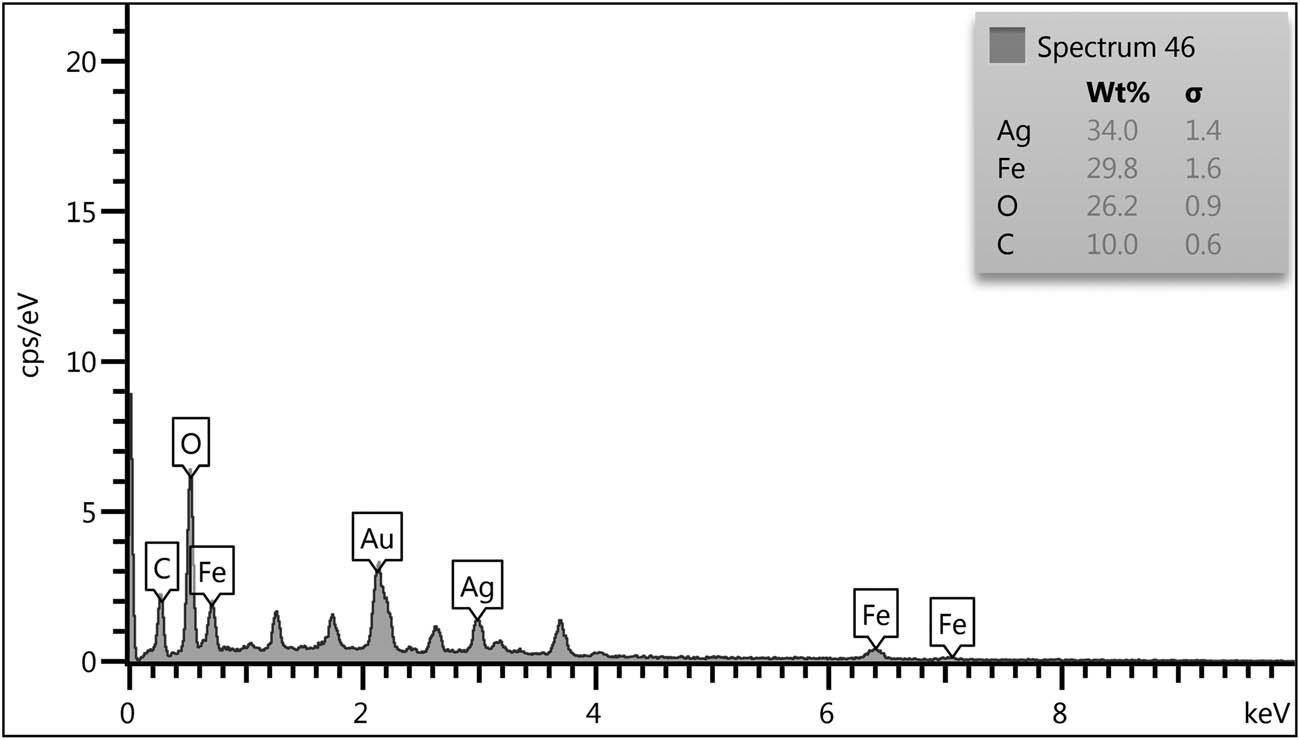Figure 3
EDX of Fe3O4-GA/Ag NPs.