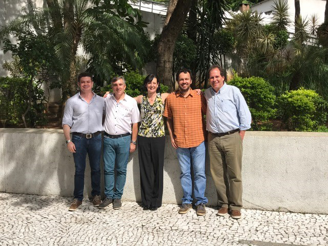  Planning for the IUPAC Congress and General Assembly, on site in São Paulo on 10 March 2017. (From left) Adriano D. Andricopulo, Chairman of the Organizing Committee, Roberto Torresi, Secretary Adjunct; Lynn Soby, IUPAC Executive Director; Luiz F. Silva Jr, Secretary General of the Organizing Committee; and Norberto Peporine Lopes, Coordinator of the Finance Committee for the IUPAC-2017 Congress.