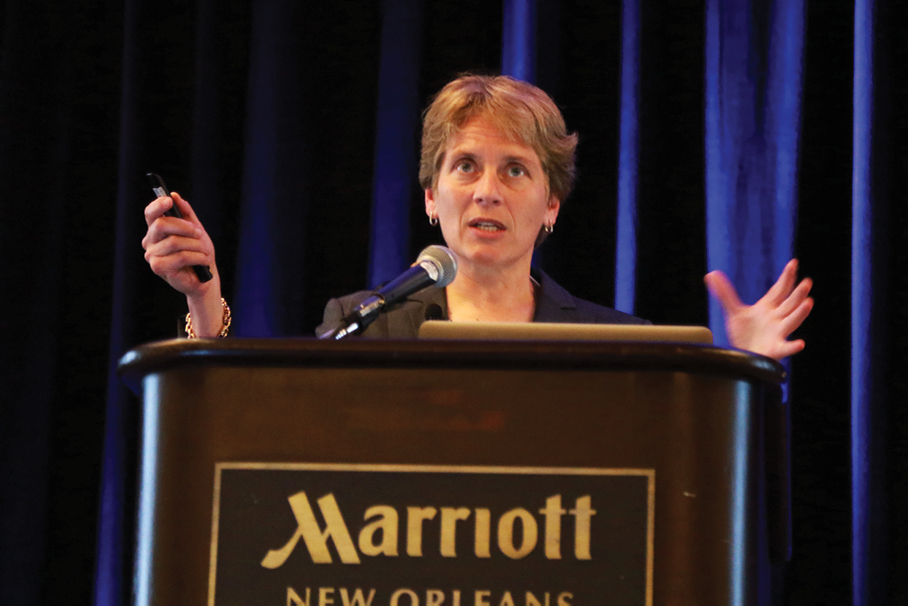 Carolyn Bertozzi, Stanford University, giving the Opening Plenary Lecture of the Symposium