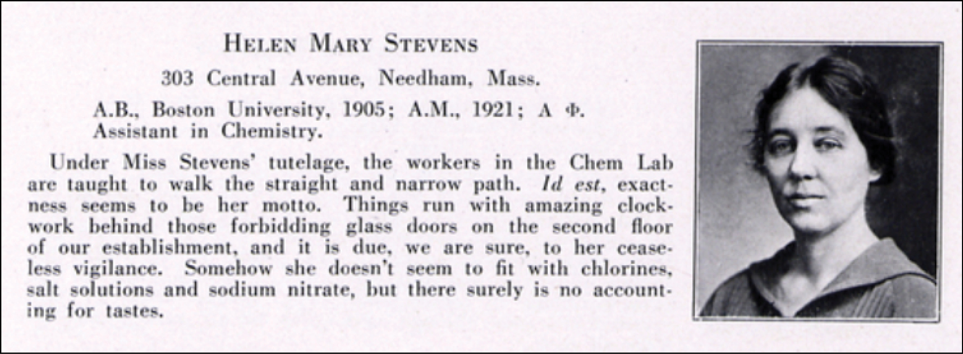  
        
          Helen Steven's portait is featured in this reproduction of the 1929 Boston University yearbook.
        
      