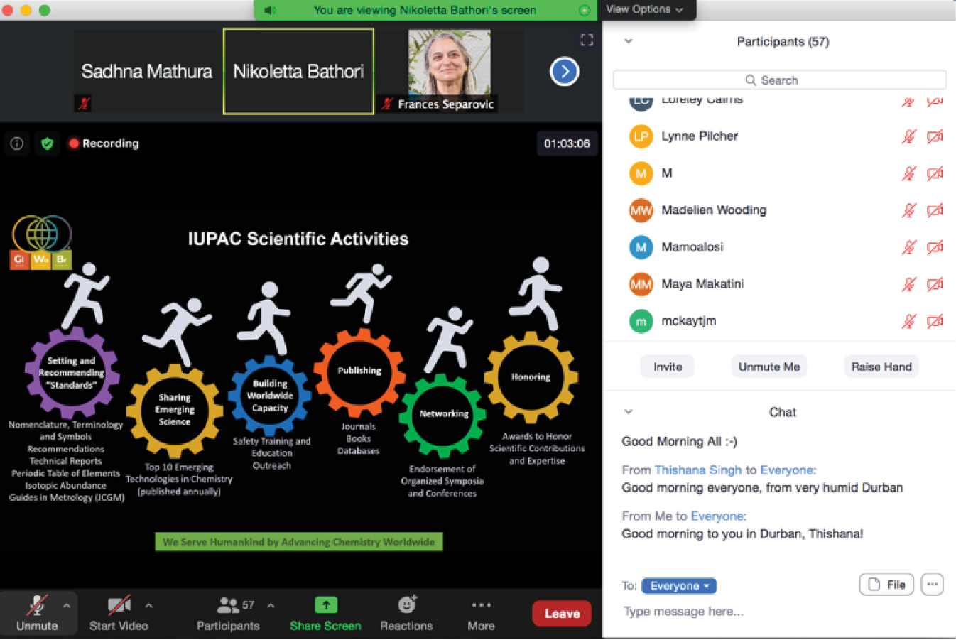  
          Figure 8. Screen shot of virtual GWB2021 event in South Africa.
        