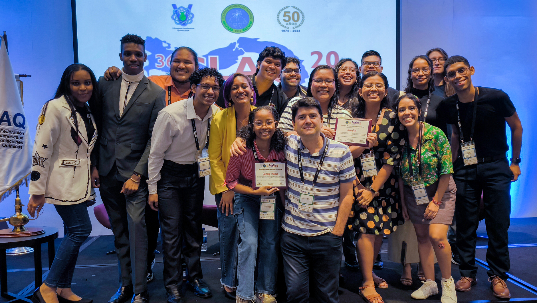  
        Javier García-Martínez pictured with some of the early career chemists who attended the 36th Latin American Chemistry Congress in Panama, coinciding with the 5th Student Chemistry Congress.
      