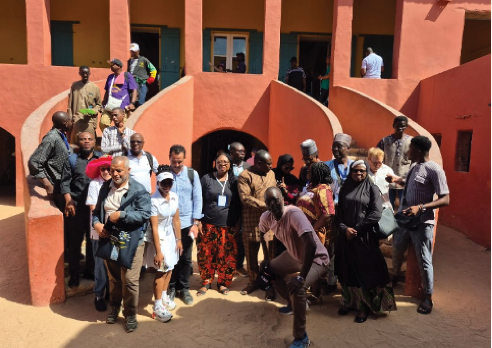 Some participants visiting the memorial island of Gorée. Here, in front of the Slaves House.