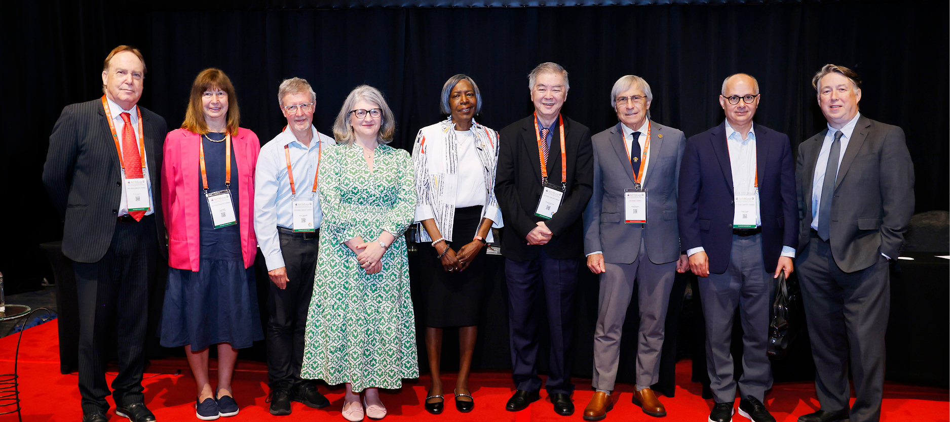  
        From left: David Winkler, Elizabeth Hall, Peter Mahaffy, Helen Pain, Dorothy J. Phillips, Soon Ting Kueh, Ehud Keinan, Omar M. Yaghi, and Paul T. Anastas
      
