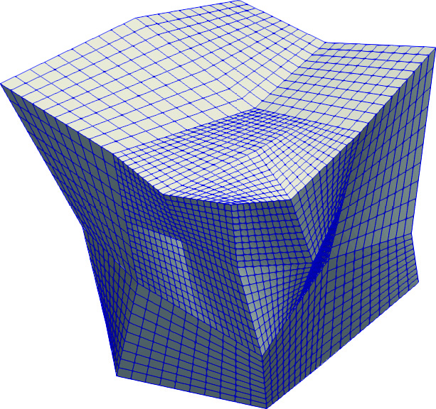 (a) 
                     Trilinear continuous geometry.
                  