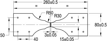 Figure 1: 
					Specimen geometry from Baragetti, Gerosa, and Villa (2013).
				